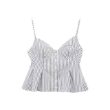 V-Neck Slings Sexy Dew Single-Dripple Broad-Folded Skirt-Up Short-Form Women's Vest 2178083