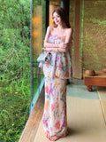 Yunnan Dali Mingmei Out Travel Through Sanya Island To Take Pictures Beautiful Shoulder Broken Flower Dress Seaside Vacation