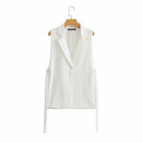 Hot Sales Spring 2025 New T-Shirt Decorated Open Fork Vest Suit Vest