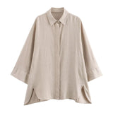 Spring 2025 New Casual Thin Loose Shirt Tight Straight Trousers Set 2157045