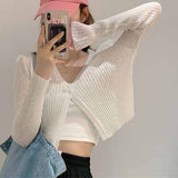 Small Fragrant Knitted Cardigan Thin Women's Ice Silk Loose Outer Sun Protection Coat Summer Short Top Long Sleeve