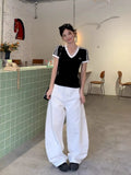 Black V-Neck Lace Short-Sleeved T-Shirt For Women's Summer 2026 New Slimming Sports Hottie Style Sexy Blouse