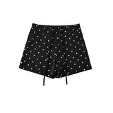 Wave Point Drawstring Shorts Women 2026 Summer New Three-¿ãs Retro Hot Pants Slimming Sweat Hot Pants