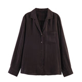 Spring New Pure-Color Pocket-Decorated Casual Shirt 5344010