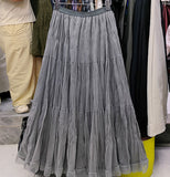 Autumn Folded Net Dress Large Size Women's A-Character Skirt Long Fairy Dress Cake Skirt Skirt Skirt Skirt