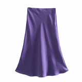 Spring 2025 New Tight Waist Simple Set Solid Color Lirt Solid Color Half Body Skirt