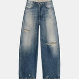 BSK&TRAF Women's Spring 2026 New Street Fashion Mid-Rise Folding Jeans 4730214
