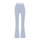 Pure Lust Lace Splicing High-Waisted Casual Trousers Women In Autumn Elastic Hanging Feeling Thin Yoga Long Pants