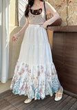 French Rags Hollowed-In Children's Half-Dress Women's Spring Loose Thin Temperament Mid-Long Skirt