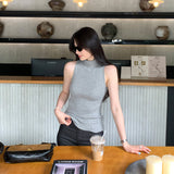 French High-End High-Necked Sleeveless Knitted Sling Vest Women's Summer New Body Repair Inside The Bottom Of The Dress