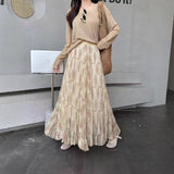 2026 Summer New Pesli Pattern Shun Yin Chiffon Tower Skirt Mid-Scrow Skirt