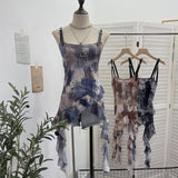Real Shooting Street Hottie Letter Nail Bead Print Sling Sling Vest Leather Strap Strap Lotus Side Ribbon Ribbon 1300