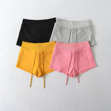 Spice Girl Drawstring High Waist Knitted Casual Pants Women's Summer New Sexy Slimming Packed Hot Pants