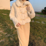 New Loose Leisure Fur Coat Women's Horns Loose Short Tops In Autumn And Winter 2025