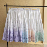 New French Romantic Heavy Industry Embroidery Print Collection Lanky High-Waist Fairy Skirt A-Word Half-Body Skirt