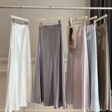 2026 Spring Tall Acetic Acid Luster Faucinated Fishtail Half Skirt Woman High Waist Hanging Feeling A Word The Hips Thin Dress