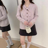 Blossoms With Round Collar Knitted Sweater Spring And Autumn Women's Casual Knitted Knitted Jersey Long Sleeve Tide