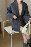 Autumn And Winter Lazy Wind Long Sweater Coat Women 2025 New Leisure Loose Thin Retro Knitting Top Tide
