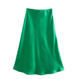 Spring 2025 New Tight Waist Simple Set Solid Color Lirt Solid Color Half Body Skirt