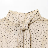 Spring New French Temperament Wave System Leads Lotus Leaf Side Short Shirt 27034101