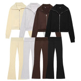 Clip Long Sleeve Zipper Gripping Jacket 4174816 High-Waisted Elastic Trousers 4174817 Set