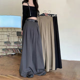 2025 Spring And Summer Loose Design Suit Pants Women's Broad Leg Pants High Waist Hanging Trousers Thin