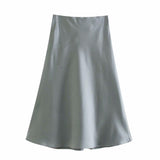 Spring 2025 New Tight Waist Simple Set Solid Color Lirt Solid Color Half Body Skirt