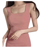 Korean Sexy Tight Waistcoat Bottom Short Skirt In Long-Packed Sleeveless Knitted Dress Woman
