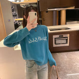 Korean Languid Wind Round Collar Collar Sweater Women 2025 New Autumn And Winter Loose Thin Knitted Shirt Top