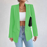 Explosion Women's Casual Fashion Loose Solid Color Temperament Commuting Collar Jacket Suit Spring And Autumn Coat