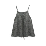 2026 Summer New Sen With Sweet Loose Lazy Wind Chopped In The Long Sleeve Vest Sleeveless Print Top
