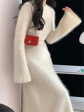 Winter New Imitation Water Marinade Gentle Soft Soft Long Sweater Women's Long Skirt Two Sets Thicken