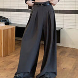 2025 Spring And Summer Loose Design Suit Pants Women's Broad Leg Pants High Waist Hanging Trousers Thin