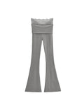 Pure Lust Lace Splicing High-Waisted Casual Trousers Women In Autumn Elastic Hanging Feeling Thin Yoga Long Pants