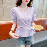 2025 Summer New French Double-Layer Lotus Lace Strapped Stylish Magenta Shirt Super Fairy Top