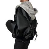 Korean Chic Autumn Retro Zipper Double Pocket Casual Loose Two-Fleety Clothes