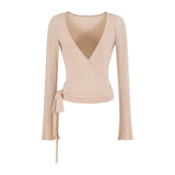 Korean Suit Strapped Knitted Cardigan T-Shirt Women Hanging Neck Hanging Slings Feel Leisure Pants Anti-Walking Half-Dress Skirt
