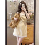 Little Scented Doll Collar Dress Women's Summer High-End Dopamine Wearing Waist Thin Rich Family Gold Skirt