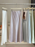 2026 Spring Tall Acetic Acid Luster Faucinated Fishtail Half Skirt Woman High Waist Hanging Feeling A Word The Hips Thin Dress