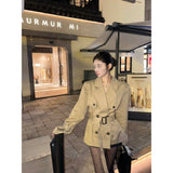 Sensing Wind Coat Women's Autumn New Women's Kaqi English Wind Small Man To Collect Waist Short Coat Tide