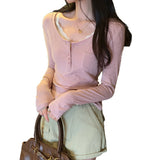 White Bottoming Women With High-End Feeling Can Wear Long-Sleeved T-Shirt Autumn And Winter 2025 New Unique Beautiful Top