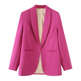 BSK&TRAF Women's Clothing 2025 Autumn New Commuter Style Fashion Green Fruit Collar Suit Jacket