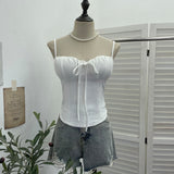 Pink Lace Splicing With Broken Flower Pad Slings Slings Back Back To Take Short Tops
