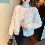 2025 New Lamb Hairy Small Fragrant Coat Women Casual Loose Lace Lace Fashion Coat Women