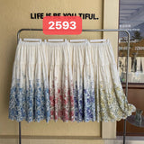 Half-Dress Casual Flowers 3D Embroidery Commuting With Long Skirts For Women