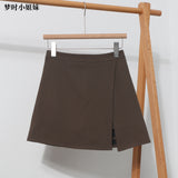 Irregular A-Word Fork High-Waist Skirt Short Skirt Women's Korean Dress Dress Dress 8872