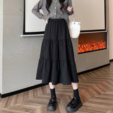 Vintage Cake Half-Dress Women 2026 Spring And Autumn New High-Waist Thin Splicing A Word Long Skirt Small