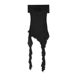 White Tset Dress Girl Summer Sexy Pure Lusty Sweet Design Sense Irregular Shoulder Waist Small White Dress