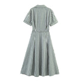 New Slim Lattice Shirt Dress 2507041