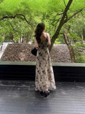 Clear Cold Water Ink Butterfly Sling Dress Women 2026 Summer New French Chic Body-Repair Temperament Long Dress